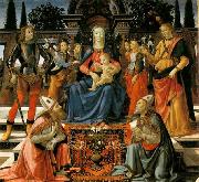 GHIRLANDAIO, Domenico Madonna and Child Enthroned with Saints Spain oil painting artist